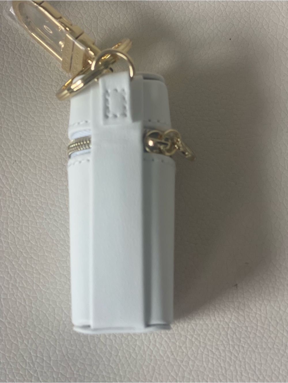 Dior White J'adore Leather Key & Card Holder with Gold Hardware - Picture 4 of 6